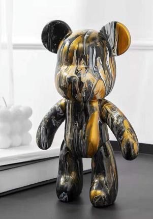 Флюидный Мишка Fluid Bear Bearbrick с красками 23 см, медвежонок для творчества DIY Bearbrick, Набор для творчества мишка сделай сам
