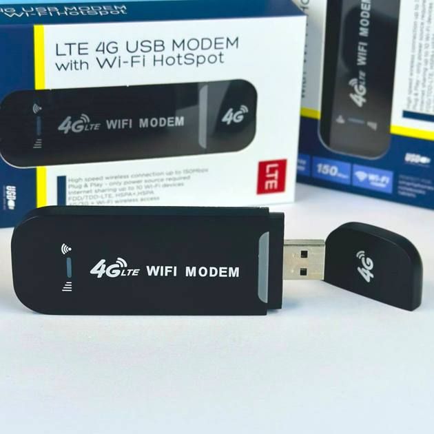 Модем 4G LTE USB с Wi-Fi 150Mbps (WI-FI Роутер) для приема и раздачи интернета, для работы в сети мобильных операторов Vodafone, Kyivstar и Lifecell или других операторов по всему миру, для доступа в интернет