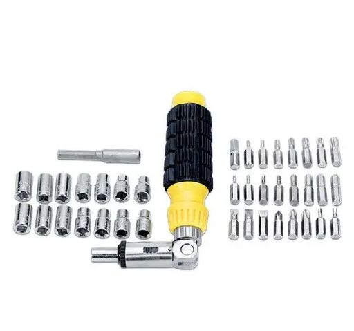Универсальный набор инструментов 41 предмет в кейсе Piece Bit and Socket Set, Реверсивная отвертка с трещеткой с насадками