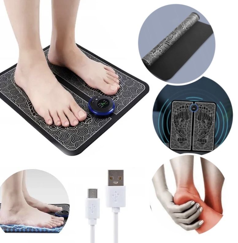 Массажный лечебный електрический коврик для ступней и ног EMS Foot Massager стимулирующий кровообращение