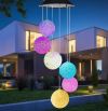 Садовая декоративная подвесная лампа RGB с 6 LED шарами на солнечной батарее