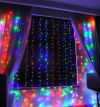 Гирлянд штора водопад мульти 3x2 м роса 200 led RGB на медной проволоке светодиодная Xmas LED M-9 3мx2м