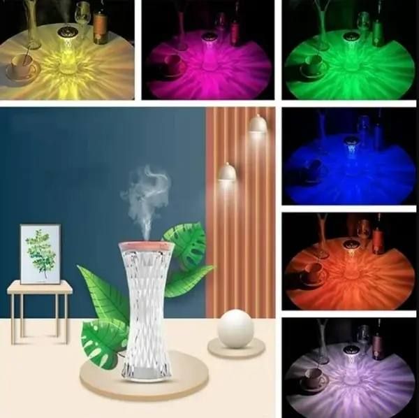 Кристальная лампа с увлажнителем воздуха Xiaomanyo humidifier и сенсорным управлением с многоцветной подсветкой, декоративный стильный увлажнитель, компактный аромадиффузор 3 в 1, 7 цветов подсветки