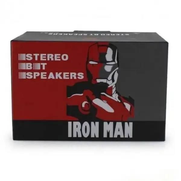 Портативная беспроводная Колонка IRON MAN Micro-USB SD/microSD/TF Железный человек Marvel,в стиле шлема железного человека, громкий качественный звук без хрипов и сбоев, из ударопрочного пластика, не боится пыли и брызг воды