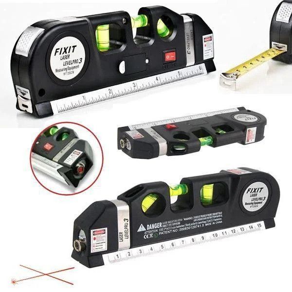 Лазерный уровень со встроенной рулеткой Laser Level Pro 3, лазерная рулетка