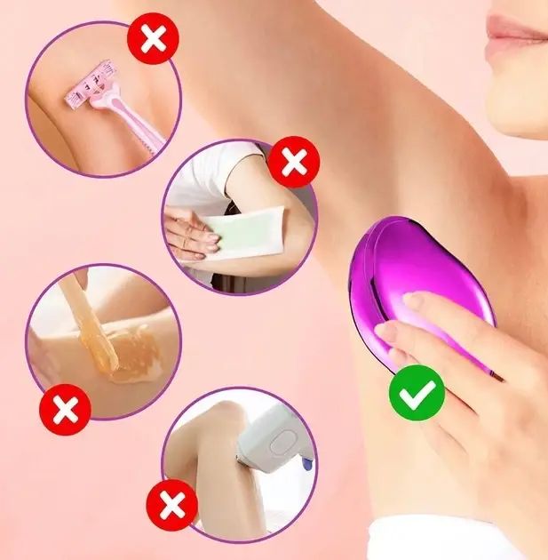 Гриндер-кристаллический эпилятор-депилятор для удаления волос Glass Shaver, Портативный Компактный Многократный Безболезненный депилятор для тела, Для всех видов волос, гладкая и мягкая кожа