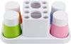 Настольный вместительный органайзер подставка набор для ванной комнаты с дозатором пасты Happy family, подставка-набор для хранения, с индивидуальными стаканчиками для всей семьи, держатель зубных щеток