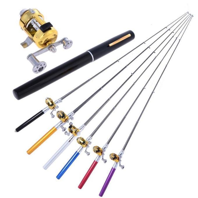Мини удочка ручка fishPen с катушкой, Карманная ручка-удочка Pocket Fishing Rod, удочка складная, спиннинг