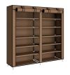 Тканевый складной шкаф для обуви на 2 секции Shoe Cabinet YQF-2266 на 12 полок, двойной шкаф органайзер для хранения обуви