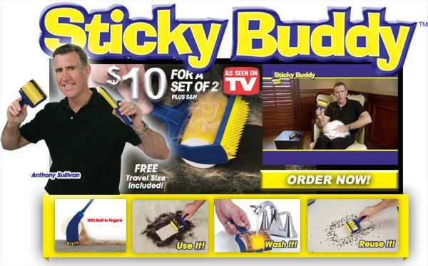 Валик силиконовый для уборки дома и чистки одежды Стики Бадди (Sticky Buddy)