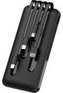 Аккумулятор внешний WUW U40 20 000 мАч 2,1А 4в1,Повербанк универсальный, Power Bank Портативное зарядное устройство для зарядки мобильного телефона,наушников,планшета, хUSB порты и встроенные кабелиType-C, micro usb и lighting с быстрой зарядкой 