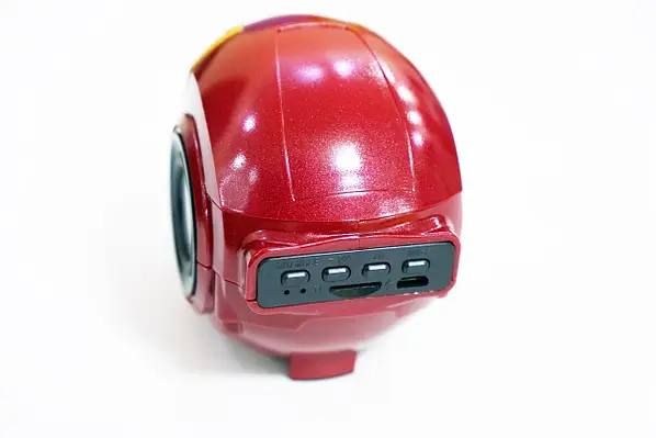 Портативная беспроводная Колонка IRON MAN Micro-USB SD/microSD/TF Железный человек Marvel,в стиле шлема железного человека, громкий качественный звук без хрипов и сбоев, из ударопрочного пластика, не боится пыли и брызг воды