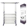 Телескопическая стойка вешалка для одежды Colgador Doble Ajustable 160х80х38см, Телескопическая полка для одежды на 4 полки