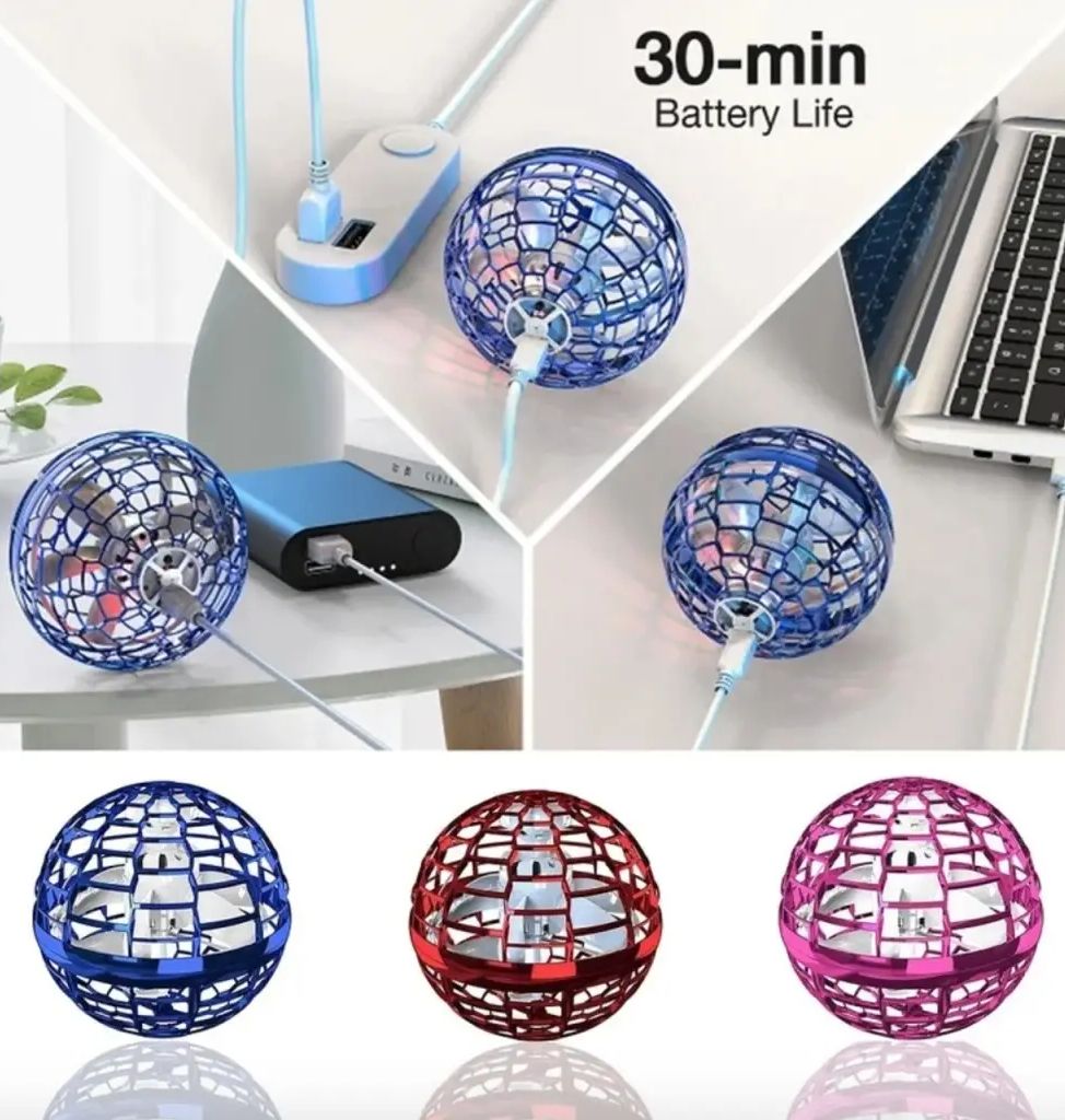 Летающий шар бумеранг с LED подсветкой Flying Spinner Boomerang, Светящийся бумеранг спиннер USB шарик-спиннер