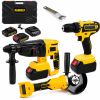 Набор инструментов 3в1 DeWalt 36V перфоратор DCH133NT, шуруповерт DCD996, болгарка DCG409, аккумуляторный