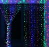 Гирлянд штора водопад мульти 3x2 м роса 200 led RGB на медной проволоке светодиодная Xmas LED M-9 3мx2м