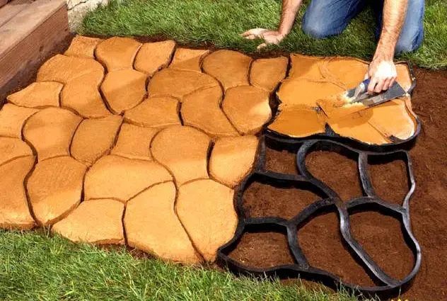 Форма для садовой дорожки 45x45 см, трафарет для тротуарной плитки, форма для тротуарной плитки, форма для брусчатки