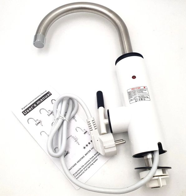 Проточный водонагреватель Delimano RY-022 ХРОМ WATER HEATER с экраном