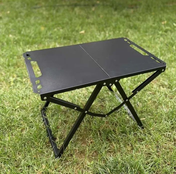 Складной туристический стол металлический 57×36×41 см для кемпинга, рыбалки, походов черный