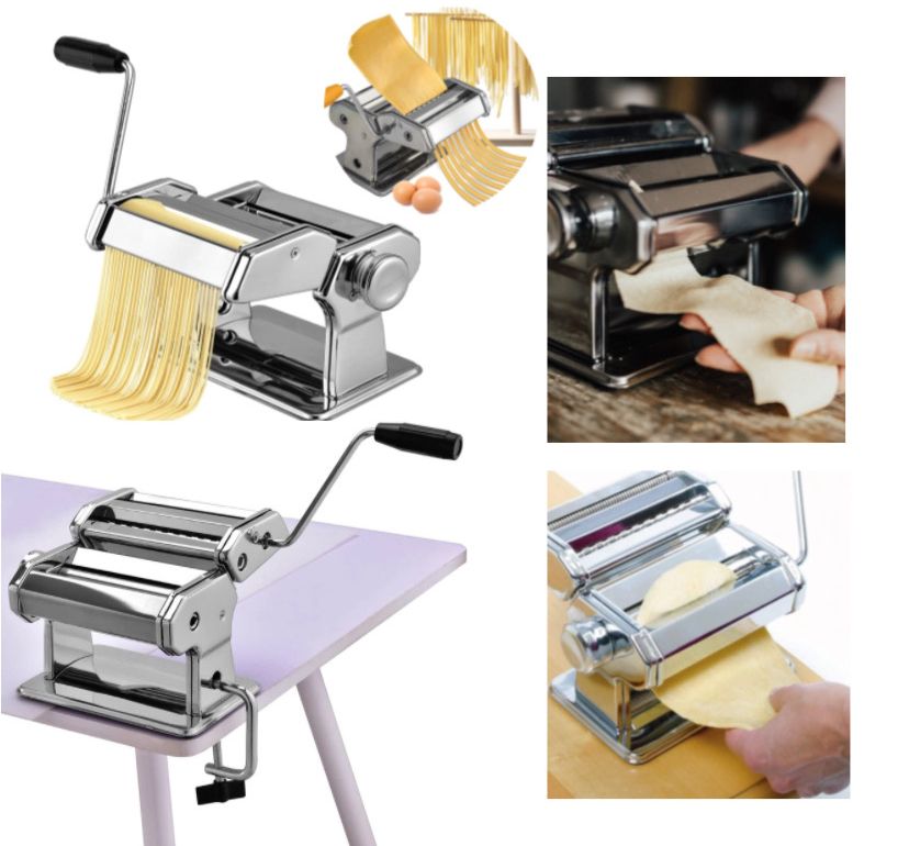 Ручная лапшерезка с насадками для раскатки теста Costway Pasta, тестораскатка, Машинка для нарезки лапши