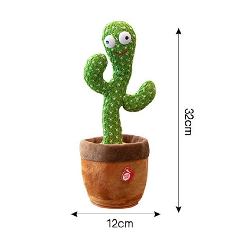 Большой танцующий кактус музыкальный поющий 120 песен Dancing Cactus 32 см