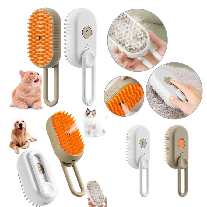 Паровая щетка 3в1 Steamy Brush для кошек и собак, Паровая массажная щетка для животных, Щетка расческа для кошек и собак