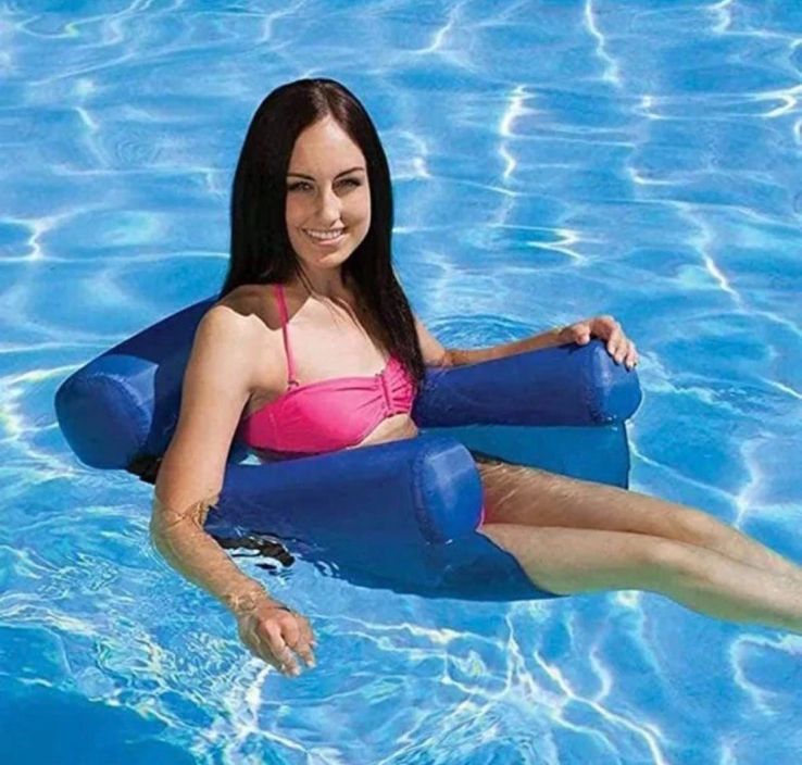 Надувной складной матрас плавающий стул, Пляжный водный гамак, Надувное кресло для плавания с ремнями и поддержкой спины, Надувной шезлонг кресло для отдыха на воде, подходит для океана, озера,речки,моря,лимана или бассейна