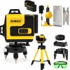 Лазерный уровень нивелир DeWalt DCLE34031N 3.7V 5AH 4D 16-линейный на 2 аккумулятора со штативом в кейсе, лазерный нивелир на 360