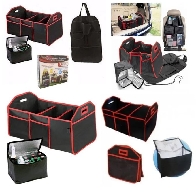 Органайзер в авто Ultimate Car Organizer, сумка - холодильник, разборной 3-секционный, автоорганайзер, Набор органайзеров в машину, складной для удобного хранения автомобильных аксессуаров, органайзер на спинку,термо-сумка 