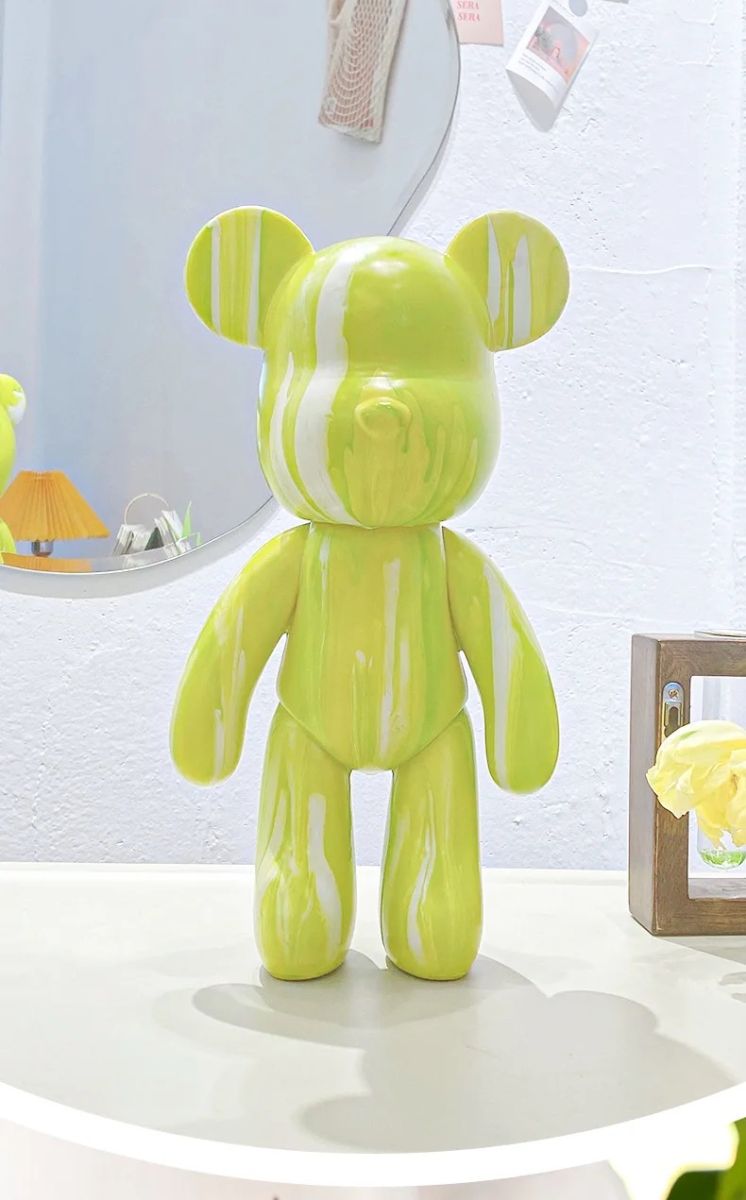 Флюидный Мишка Fluid Bear Bearbrick с красками 23 см, медвежонок для творчества DIY Bearbrick, Набор для творчества мишка сделай сам