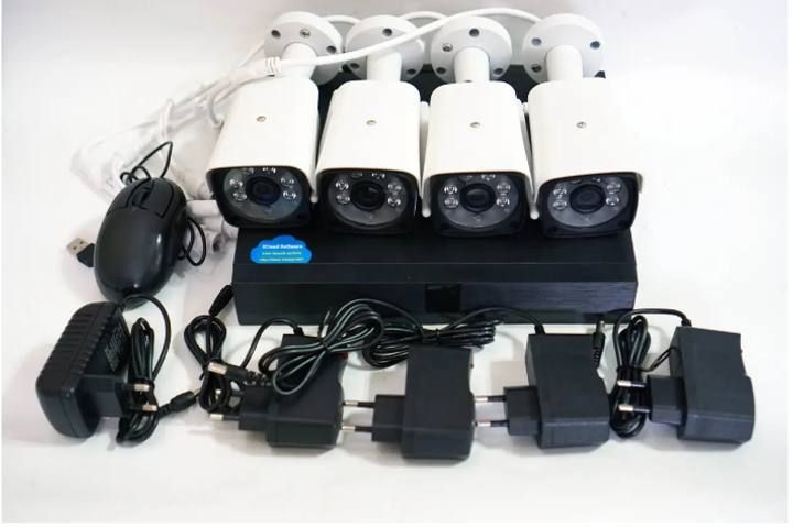 Комплект видеонаблюдения беспроводной DVR KIT CAD Full HD UKC 8004/6673 WiFi 5G набор видеорегистратор с функцией Wi-Fi и 4 камерами видеонаблюдения, камеры с датчиком движения, режим квадратора, три режима записи, удаленный просмотр