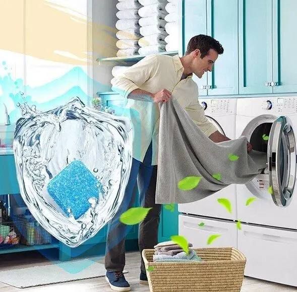Антибактериальное Средство для чистки стиральной машины Washing Machin Cleaner, Таблетки по уходу за бытовой техникой, для очистки и удаления запаха остатков грязи и налета, для всех моделей стиральных машин