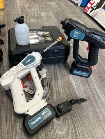 Аккумуляторная портативная универсальная Мойка Высокого давления Makita 48v 2акб, 2 аккумулятора, Автономный компактный Пистолет для Мойки Автомобиля, Минимойка для авто с кейсом для хранения