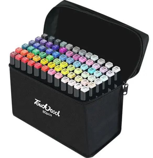 Большой Универсальный Набор двусторонних маркеров, Sketch Marker, 80 цветов,маркеры для начинающих и профессионалов, для рисования, скетчинга и дизайна, фломастеры на спиртовой основе, Разноцветный комплект скетч-маркеров