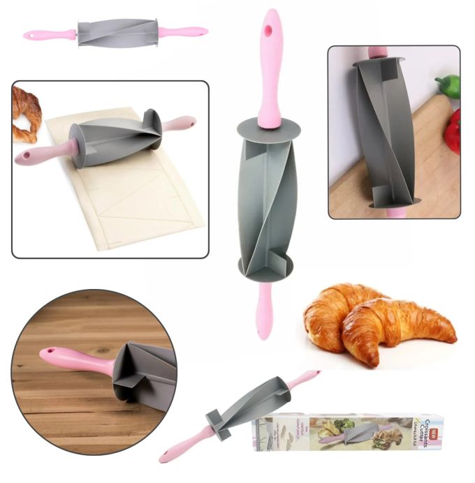 Удобная Функциональная Скалка Для Нарезки Теста Sweet Croissant Cutter, аксессуар для кондитеров с эргономичными ручками, для нарезки теста различной формы треугольниками для круассанов, кондитерский нож для мучных кондитерских изделий