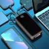 Power bank LENYES PX368 30000mAh (реальная емкость), Портативная универсальная внешняя мобильная батарея, аккумуляторная переносная батарея, мощный павербанк для зарядки, 3 встроенных кабеля Micro/Type-C/Lightning