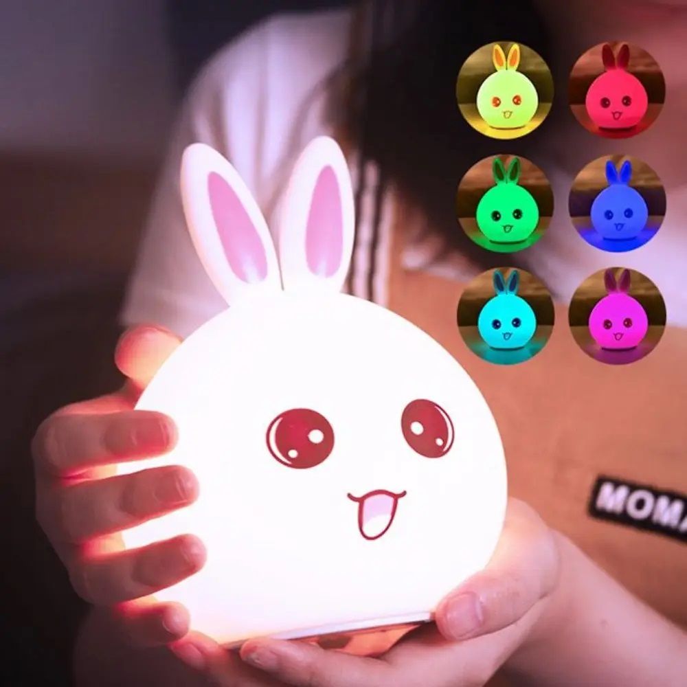 Детский ночник светильник Зайчик Rabbit Silicone Lamp LY-271 силиконовый, аккумуляторный, лампа зайчик кролик Soft Touch
