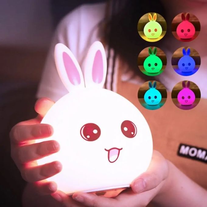 Детский ночник светильник Зайчик Rabbit Silicone Lamp LY-271 силиконовый, аккумуляторный, лампа зайчик кролик Soft Touch
