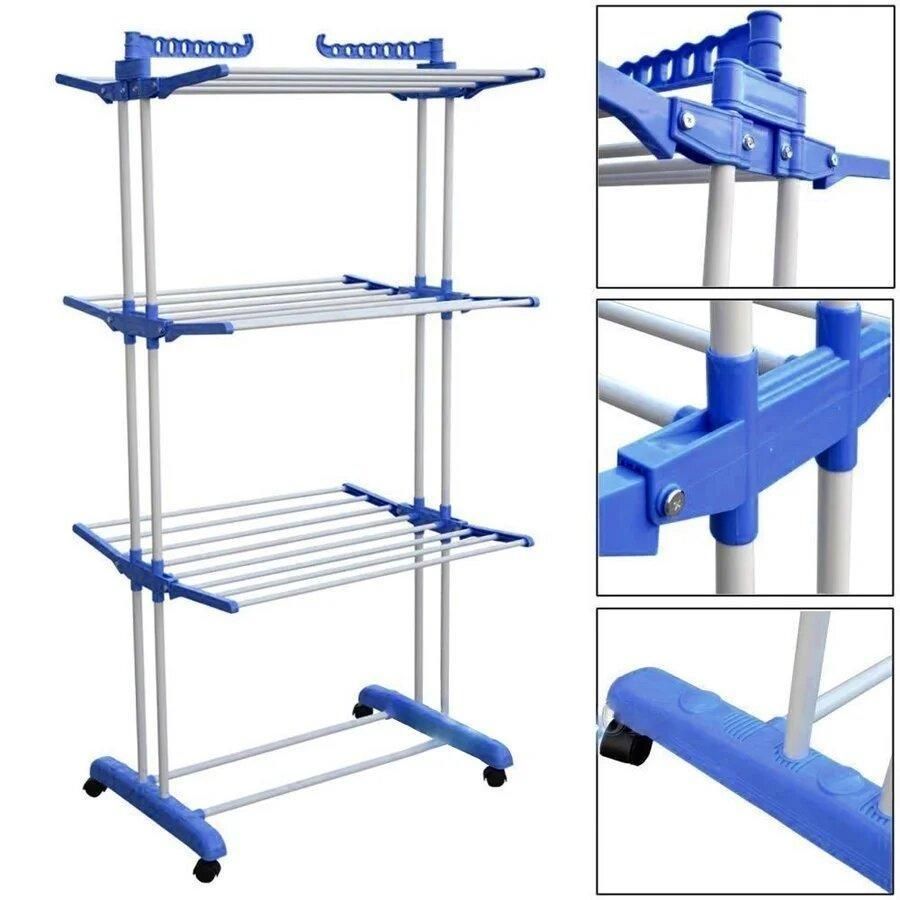 Складная сушилка для белья Garment Rack With Wheels, сушилка для одежды, складная стойка металическая