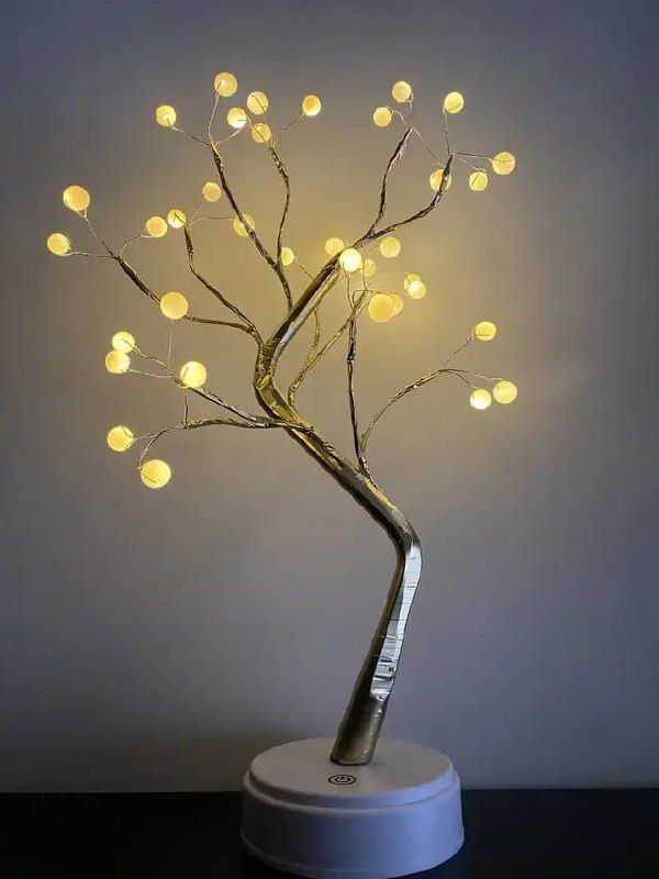 Декоративное дерево Bonsai led tree light h20in N2, Декоративный красивый и функциональный светильник led "Бонсай", Ночник Настольный в Виде Дерева с жемчужинами, Лампа для декора,ветки можно регулировать