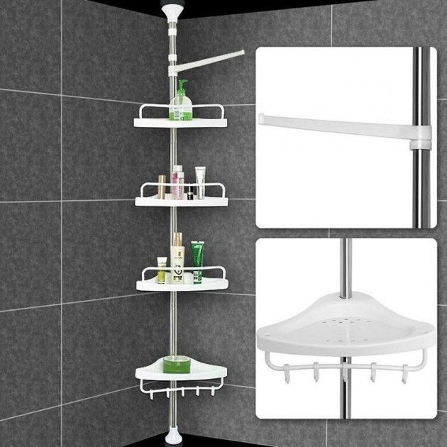 Угловая полка для ванной комнаты Multi Corner Shelf GY-188 белая