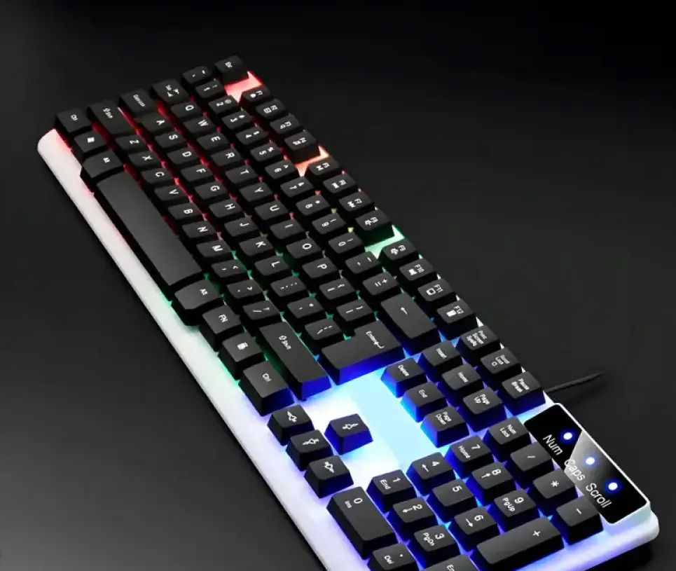 Клавиатуры KT-7300 / K-7300 С Подсветкой RGB, геймерская проводная USB яркая удобная функциональная игровая клавиатура ENG/RUS для ПК,для компютера для игр и для повседневной работы на русском