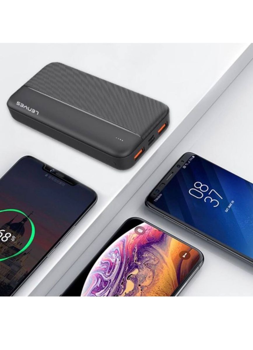 Power bank LENYES PX263 20000mAh (реальная емкость), компактный универсальный павербанк, внешняя аккумуляторная батарея, портативная мобильная батарея с быстрой зарядкой, переносное зарядное, аккумулятор для зарядки