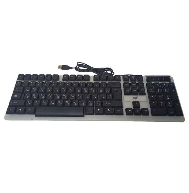 Клавиатуры KT-7300 / K-7300 С Подсветкой RGB, геймерская проводная USB яркая удобная функциональная игровая клавиатура ENG/RUS для ПК,для компютера для игр и для повседневной работы на русском