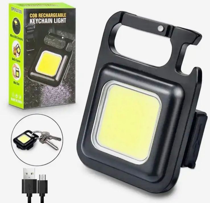 Аккумуляторный фонарик-брелок карабин LK-39 LED 500mAh с магнитом USB Тype-C