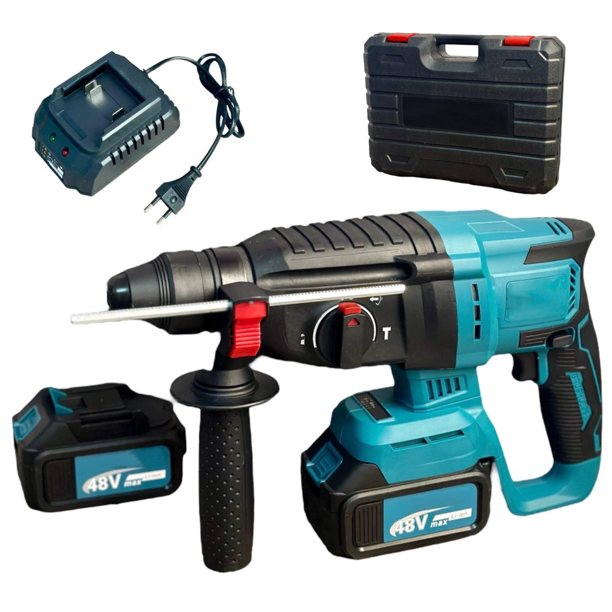 Дрель-перфоратор Makita DHR202 48V 6Ah бесщеточный 2 аккумулятора 6,5 Дж строительный в кейсе 5000 уд./мин