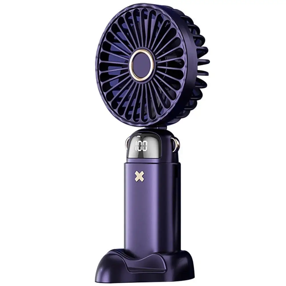 Ручной Мини вентилятор портативный Mini fan XL-1294 с подставкой для телефона, Портативный вентилятор аккумуляторный с дисплеем и подставкой от USB