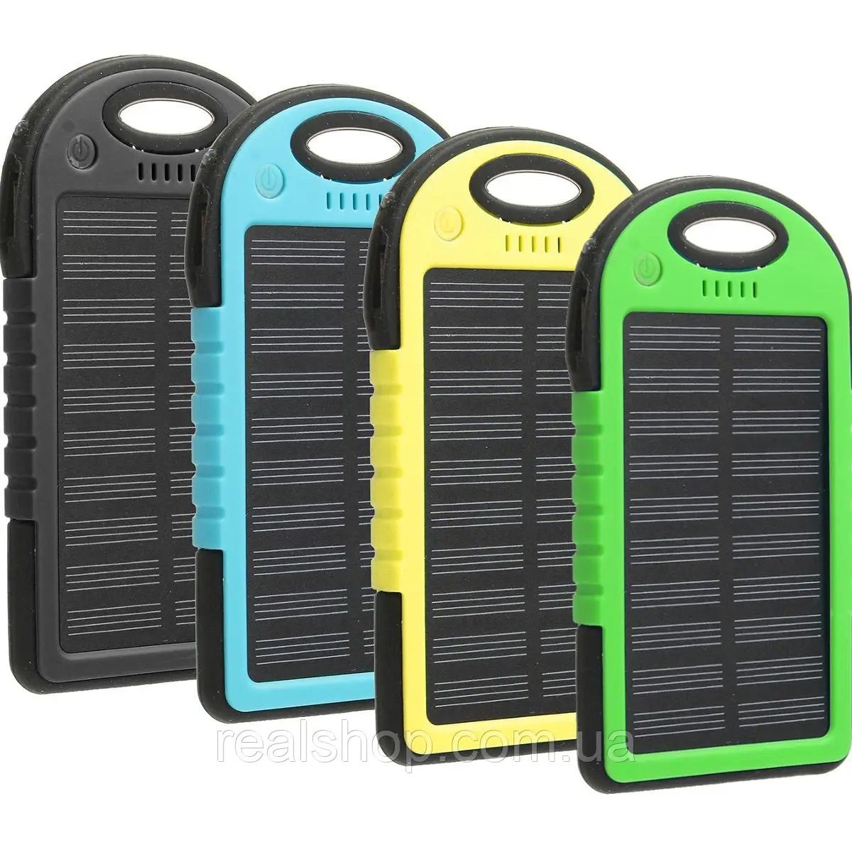 Портативное зарядное устройство Power Bank Solar 12000 mAh c Led фонариком и карабином
