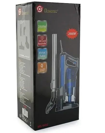 Пылесос ручной колбовый вертикальный DOMOTEC MS-4402 2000Вт 400мм Синий,маневренный и компактный с фильтром тонкой очистки,для сухой уборки,колбовый без мешка,для уборки многих помещений и салона автомобиля
