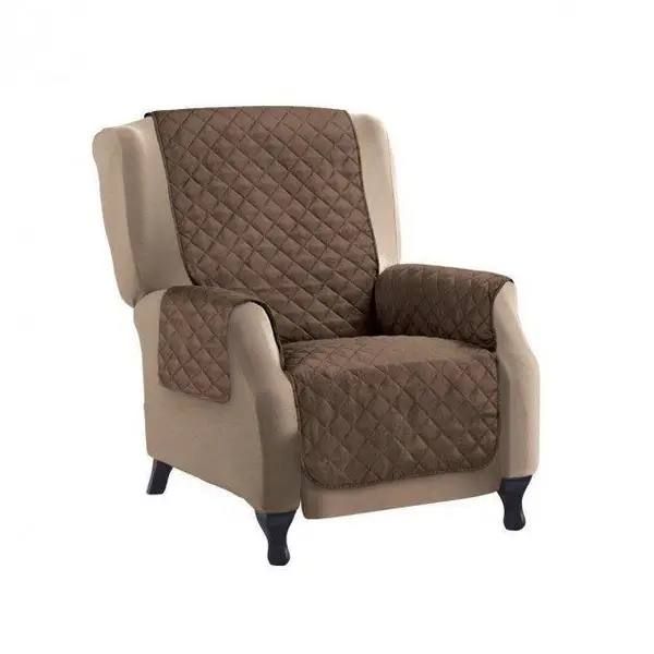 Накидка на кресло универсальная двухсторонняя стеганая Couch Coat, защитное покрывало водонепроницаемое, водоотталкивающая, защитит от шерсти, воды и грязи,  для спинки и сиденья, и для обоих подлокотников кресла